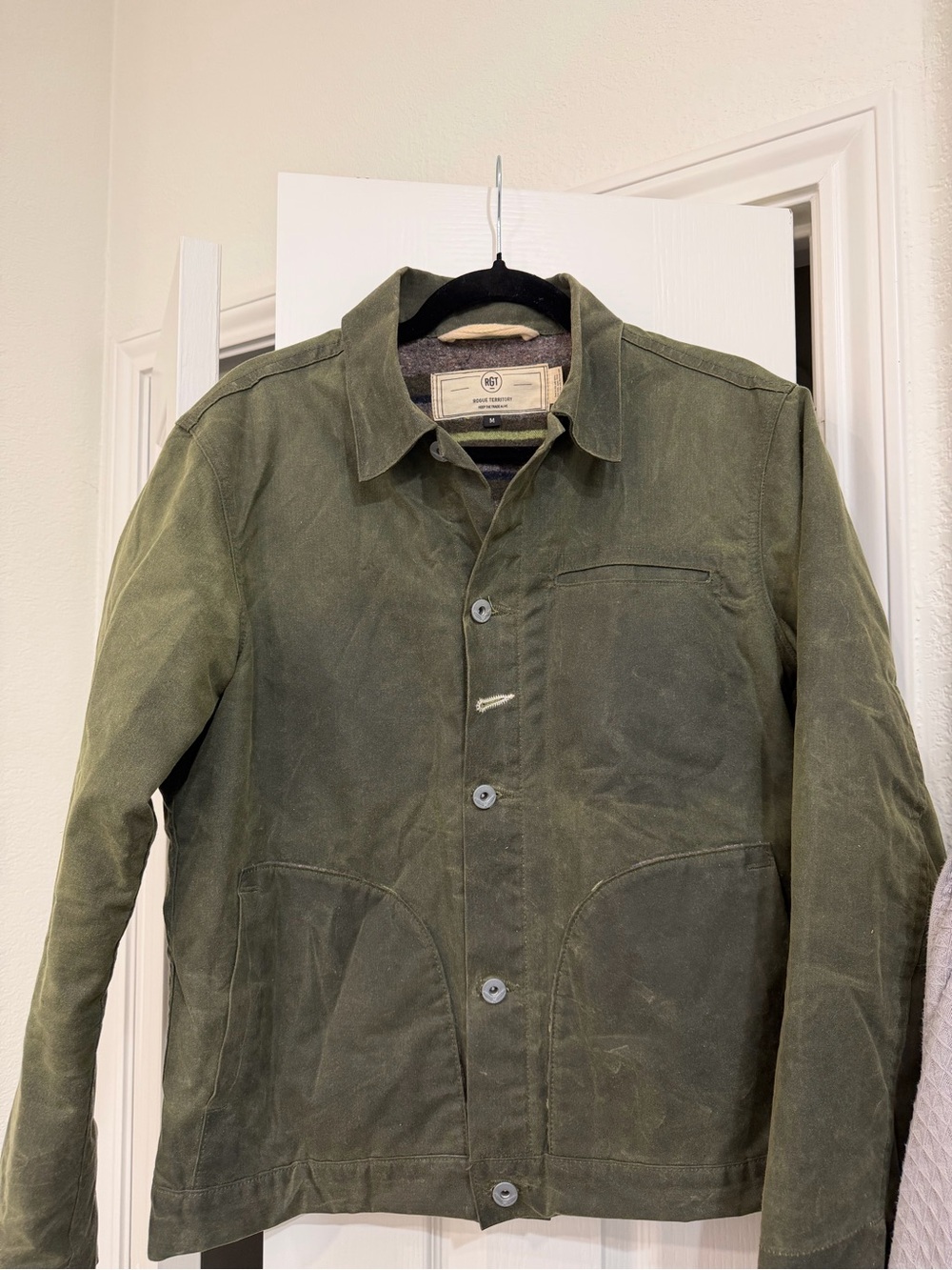 Rogue Territory LINED Waxed Canvas Supply Jacket - Olive Ridgeline Striped Wool